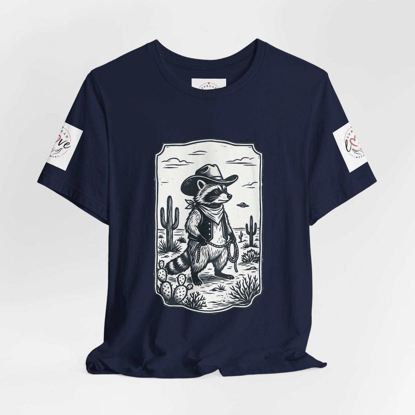 Cowboy Racoon Desert UFO Tee | Retro Southwestern UFO Graphics