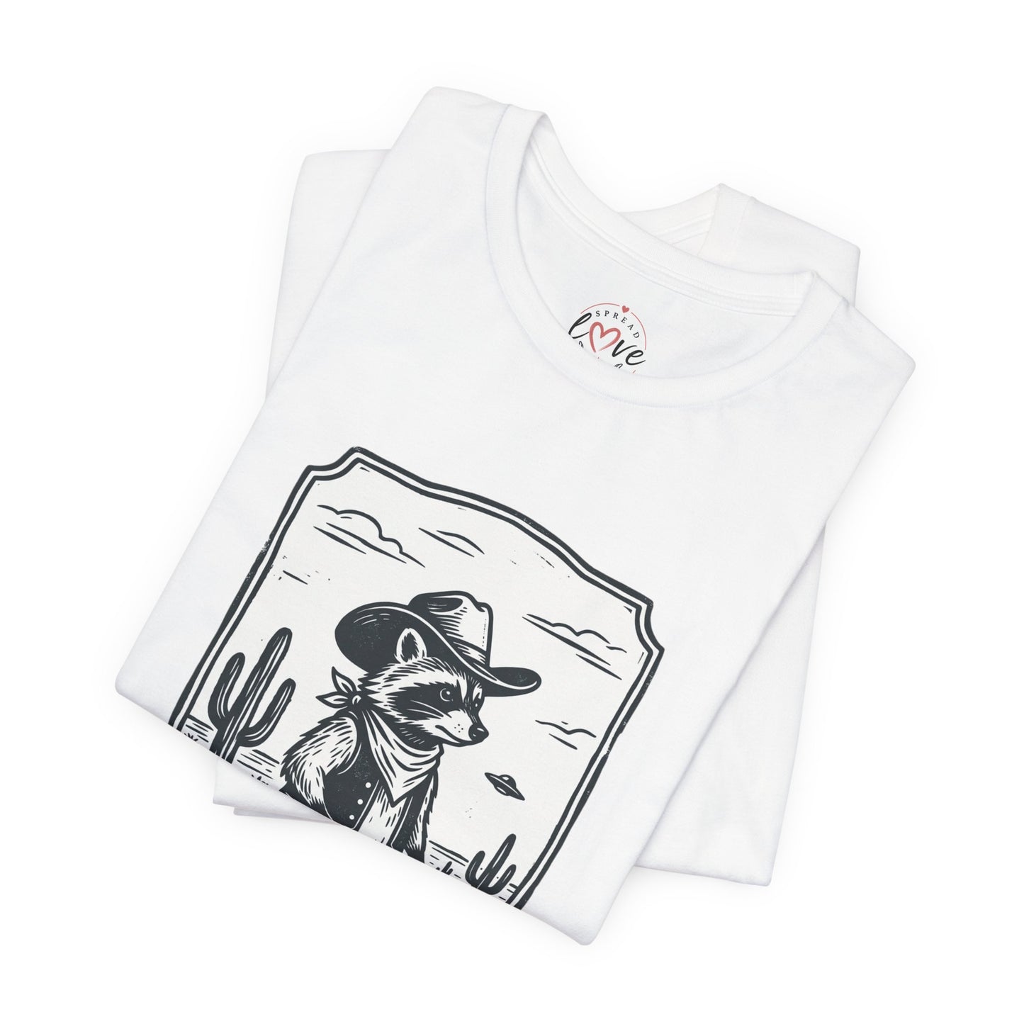 Cowboy Racoon Desert UFO Tee | Retro Southwestern UFO Graphics