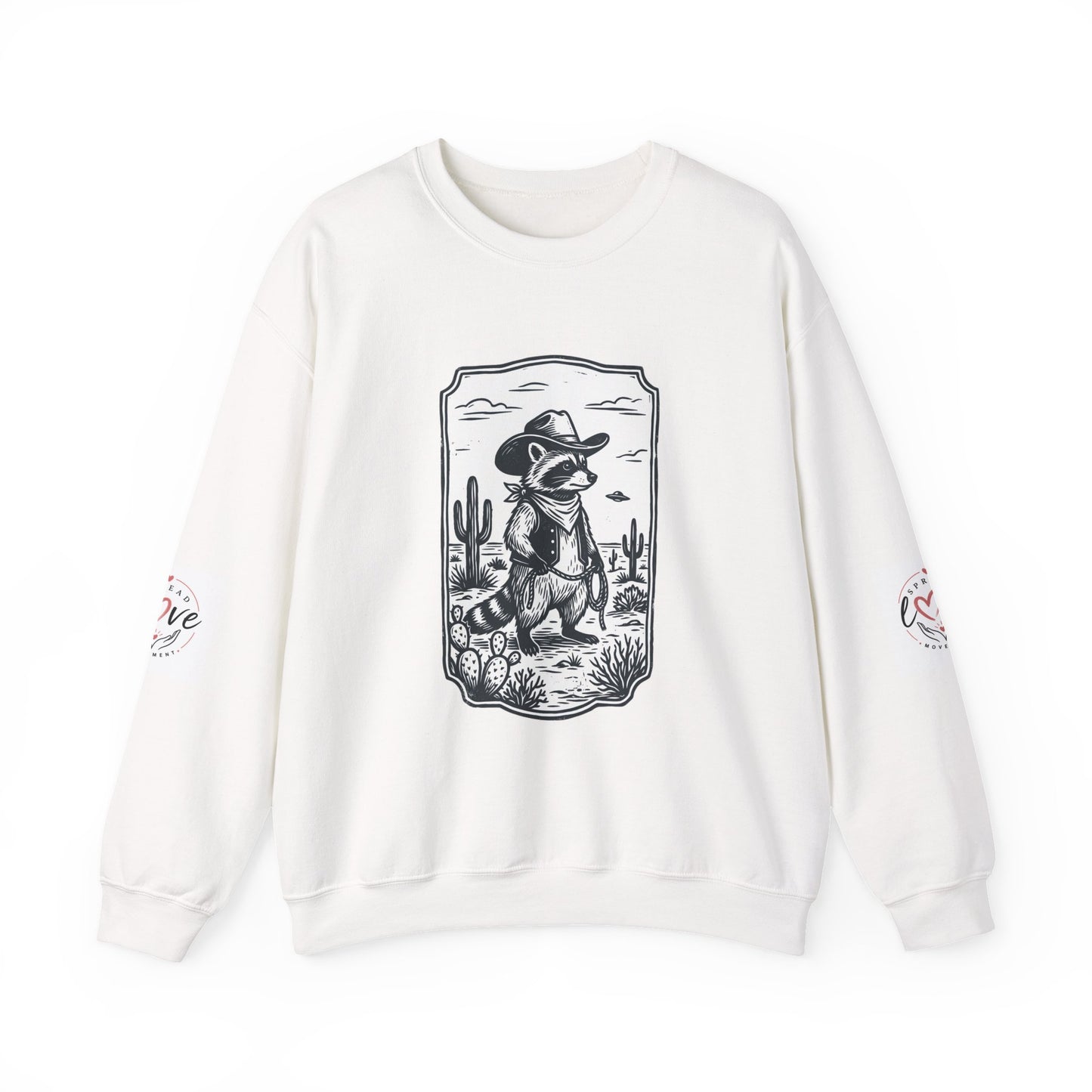 Cowboy Alien Desert Crewneck Sweatshirt | Retro UFO Western Graphic