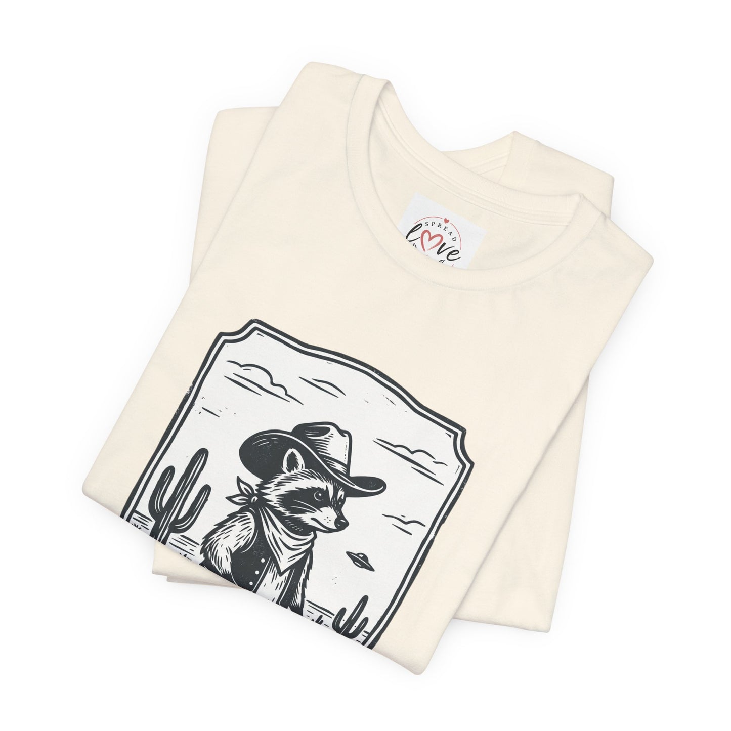 Cowboy Racoon Desert UFO Tee | Retro Southwestern UFO Graphics