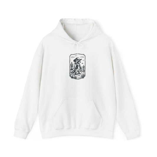 Desert UFO Cowboy Hoodie | Retro Alien Abduction, Vintage Western Sci‑Fi