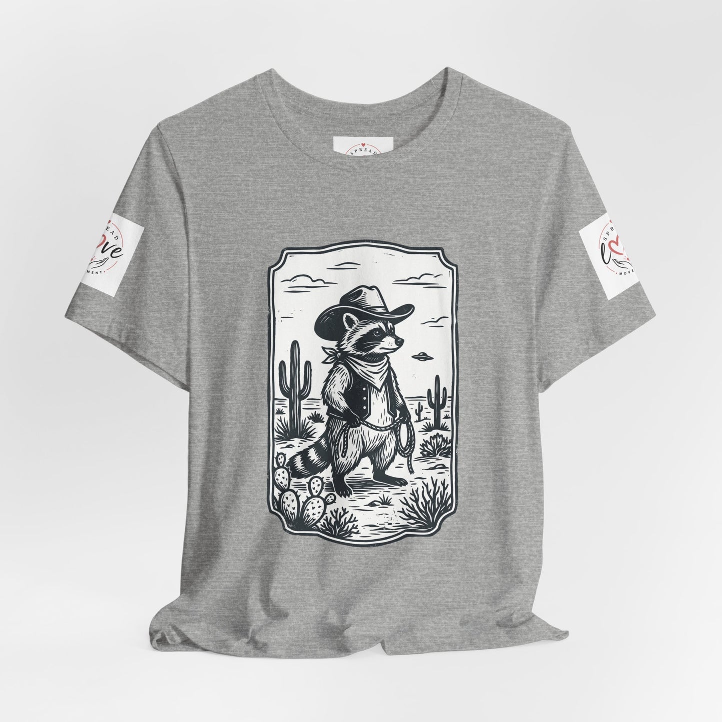 Cowboy Racoon Desert UFO Tee | Retro Southwestern UFO Graphics