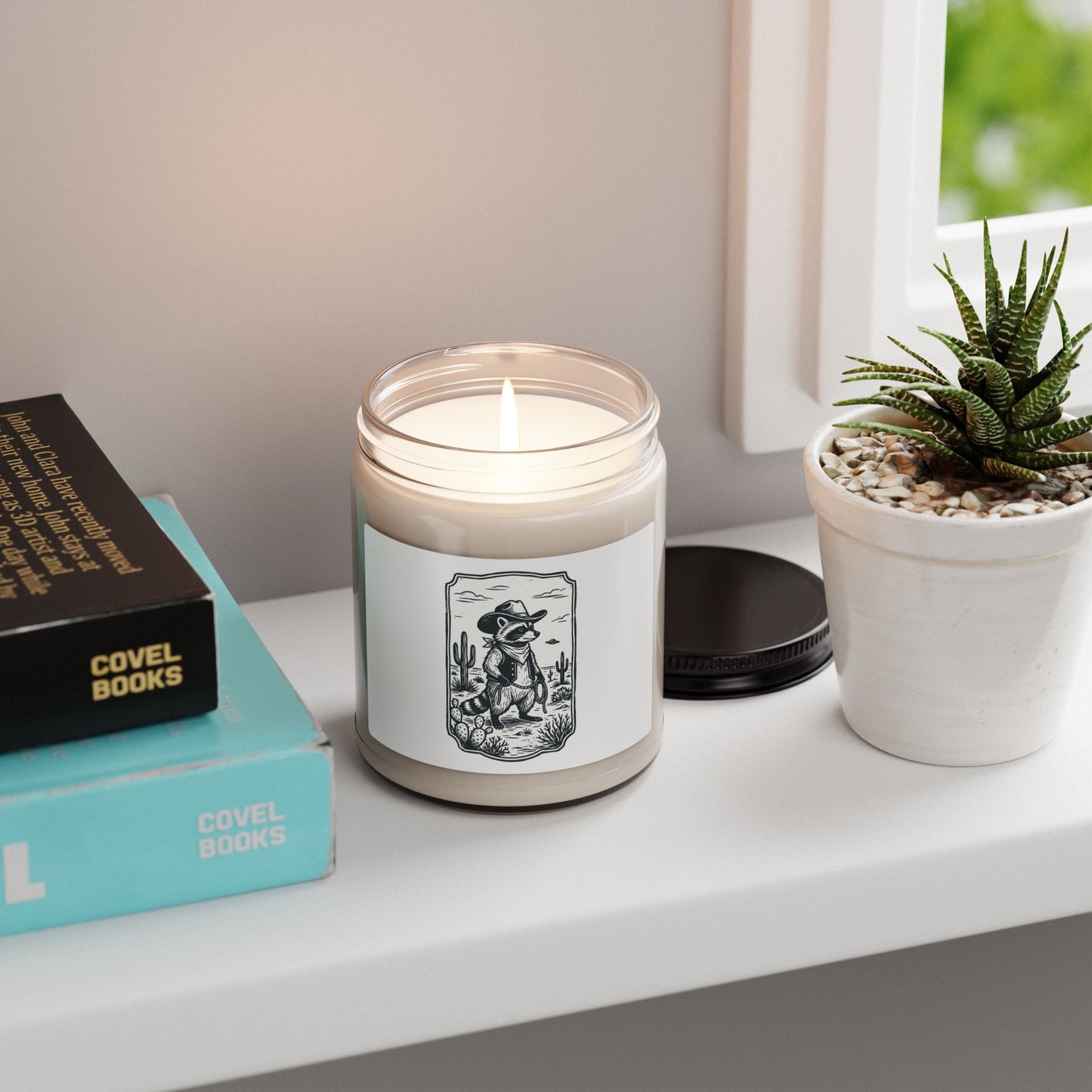 Desert Cowboy UFO Candle | Soy Candle, Retro Alien Desert Graphic