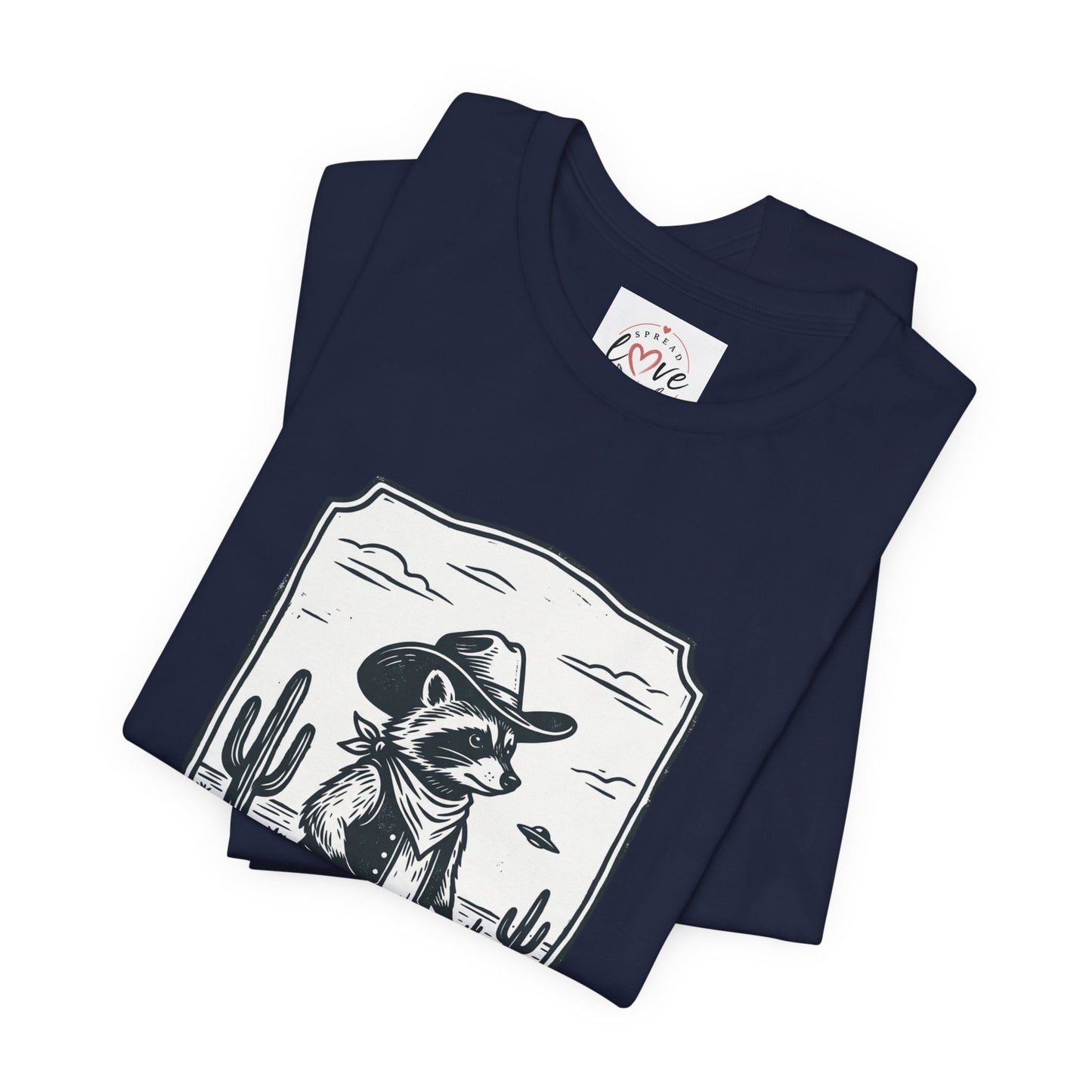 Cowboy Racoon Desert UFO Tee | Retro Southwestern UFO Graphics