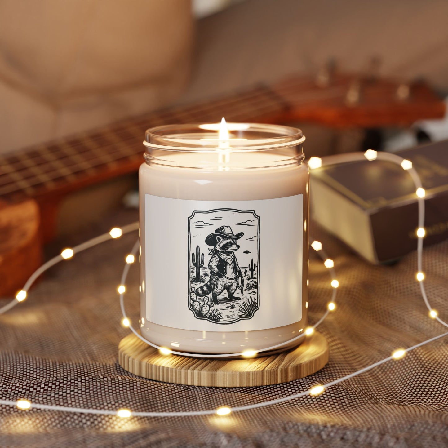 Desert Cowboy UFO Candle | Soy Candle, Retro Alien Desert Graphic