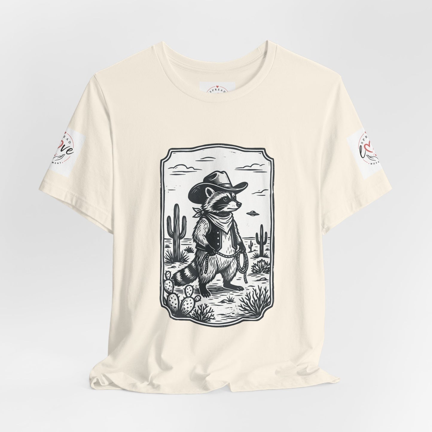 Cowboy Racoon Desert UFO Tee | Retro Southwestern UFO Graphics