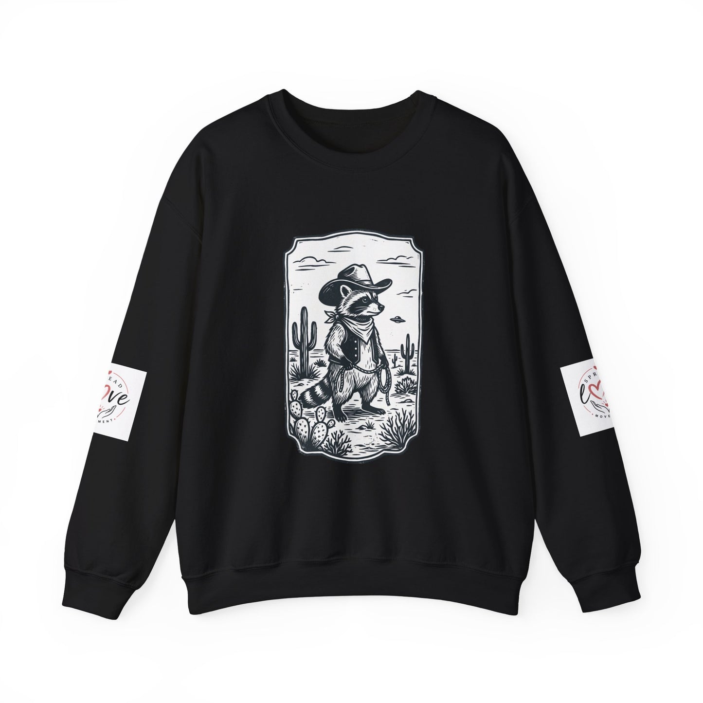 Cowboy Alien Desert Crewneck Sweatshirt | Retro UFO Western Graphic