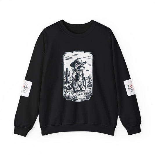 Cowboy Alien Desert Crewneck Sweatshirt | Retro UFO Western Graphic