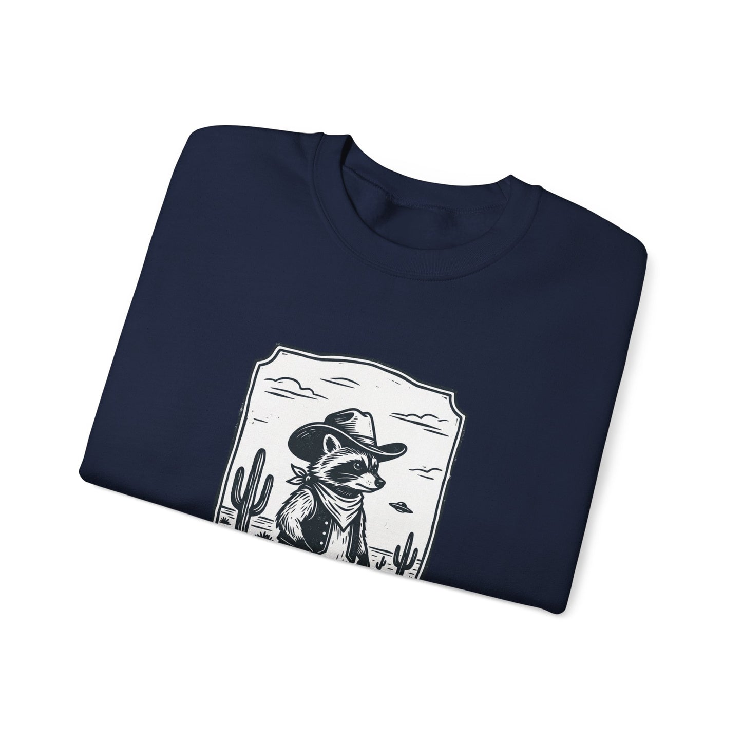 Cowboy Alien Desert Crewneck Sweatshirt | Retro UFO Western Graphic