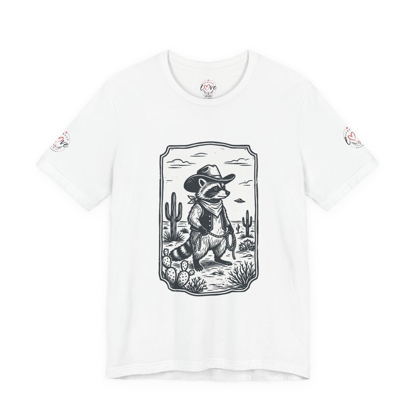 Cowboy Racoon Desert UFO Tee | Retro Southwestern UFO Graphics