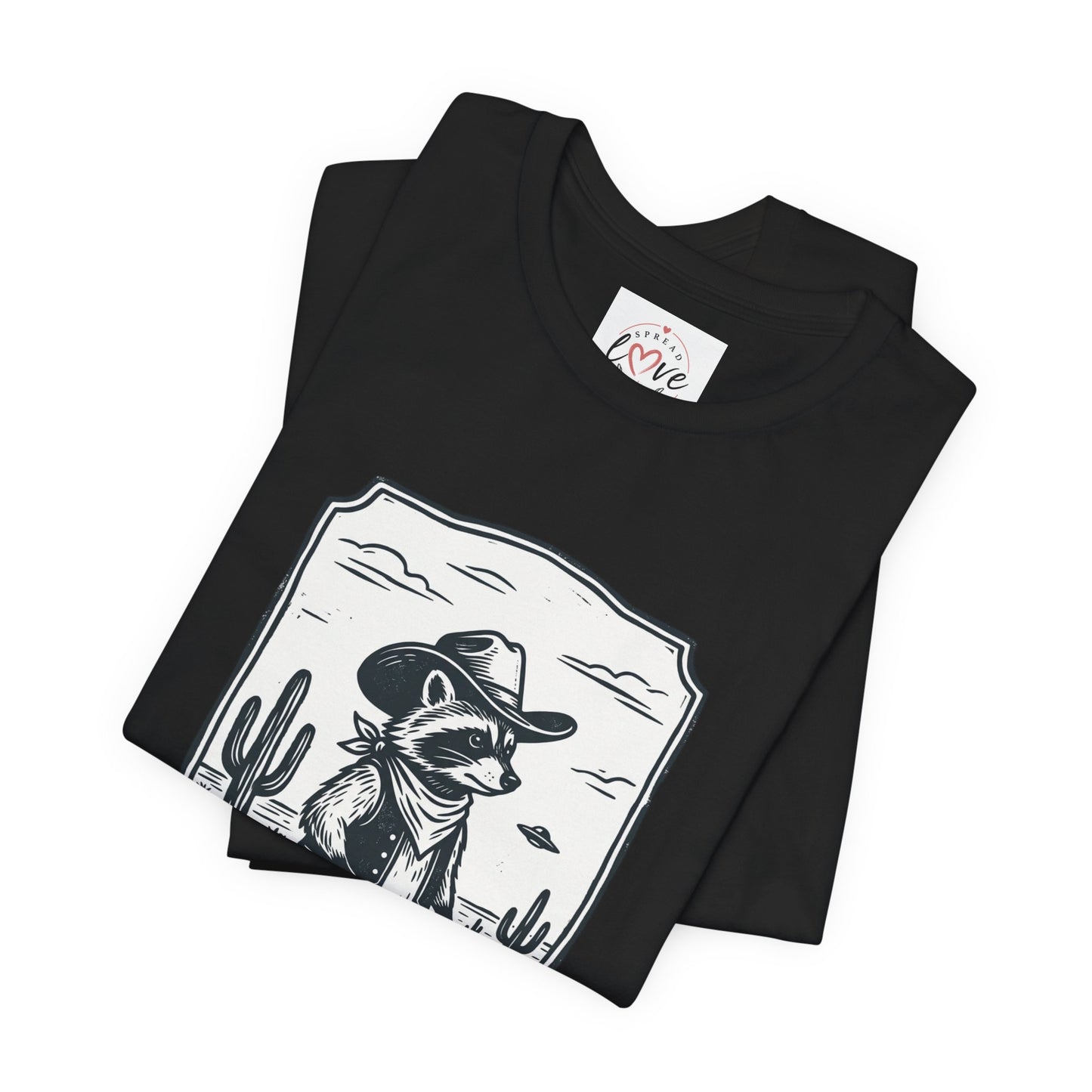 Cowboy Racoon Desert UFO Tee | Retro Southwestern UFO Graphics