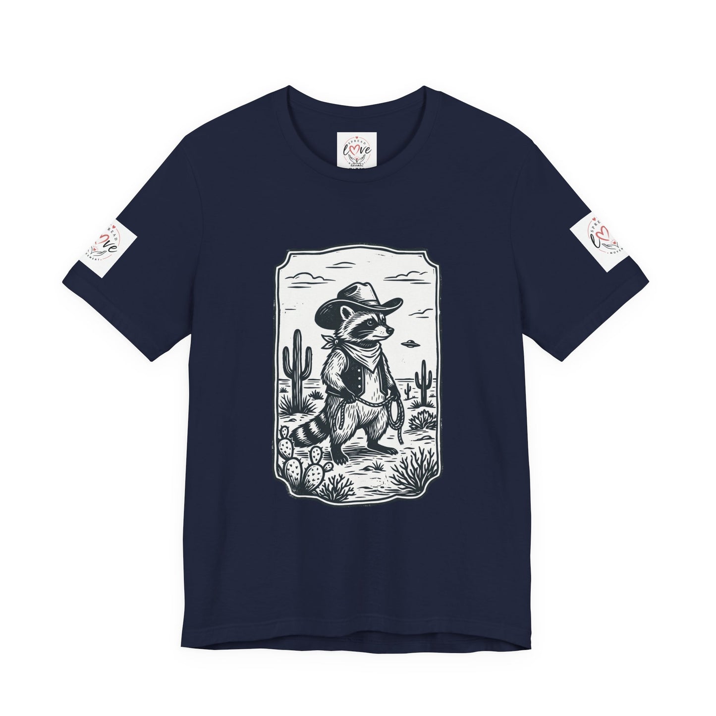 Cowboy Racoon Desert UFO Tee | Retro Southwestern UFO Graphics