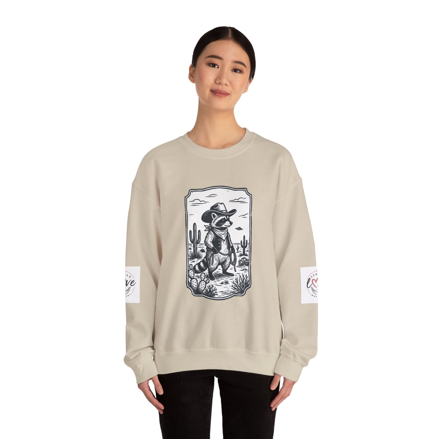 Cowboy Alien Desert Crewneck Sweatshirt | Retro UFO Western Graphic
