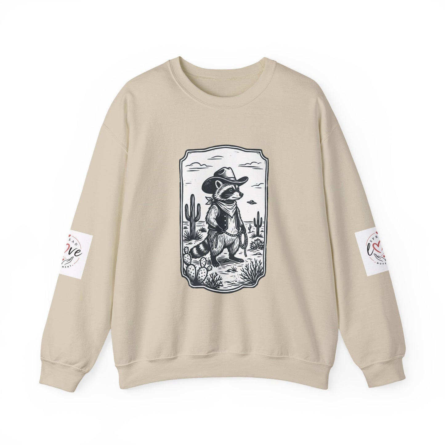 Cowboy Alien Desert Crewneck Sweatshirt | Retro UFO Western Graphic