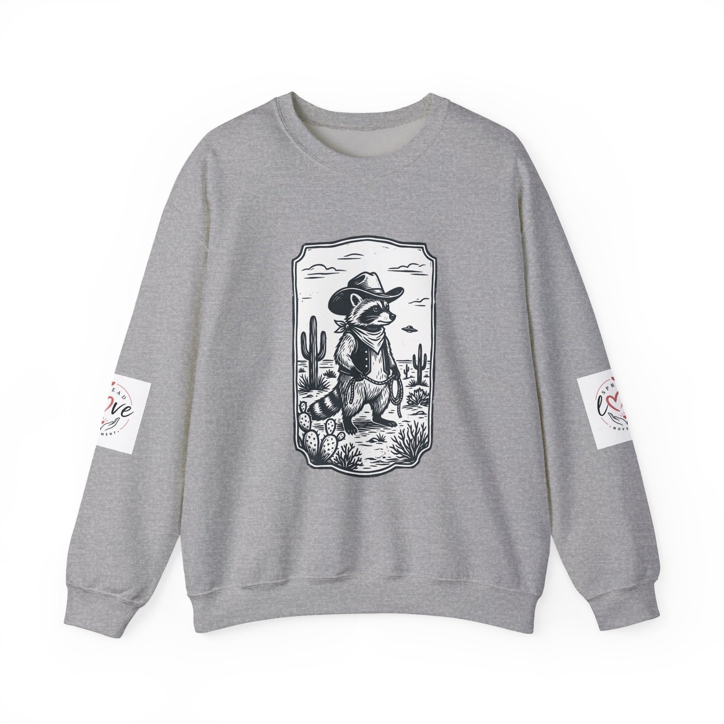 Cowboy Alien Desert Crewneck Sweatshirt | Retro UFO Western Graphic