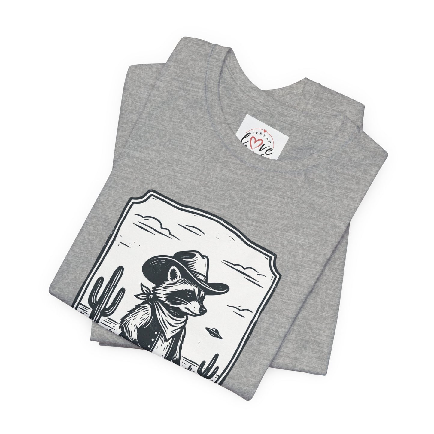Cowboy Racoon Desert UFO Tee | Retro Southwestern UFO Graphics