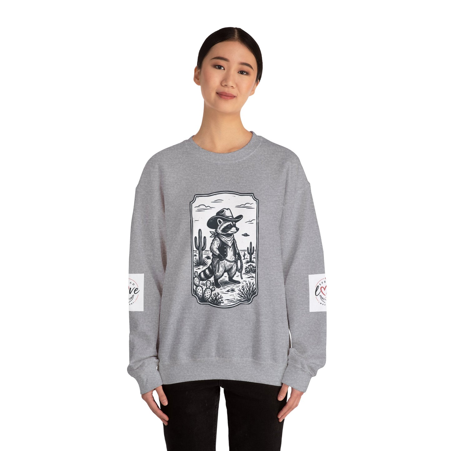 Cowboy Alien Desert Crewneck Sweatshirt | Retro UFO Western Graphic