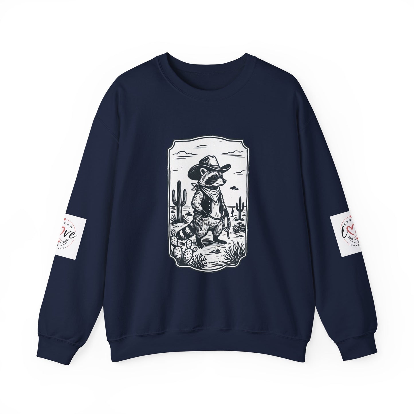 Cowboy Alien Desert Crewneck Sweatshirt | Retro UFO Western Graphic