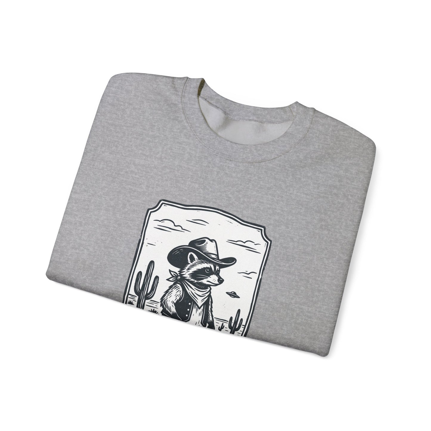 Cowboy Alien Desert Crewneck Sweatshirt | Retro UFO Western Graphic