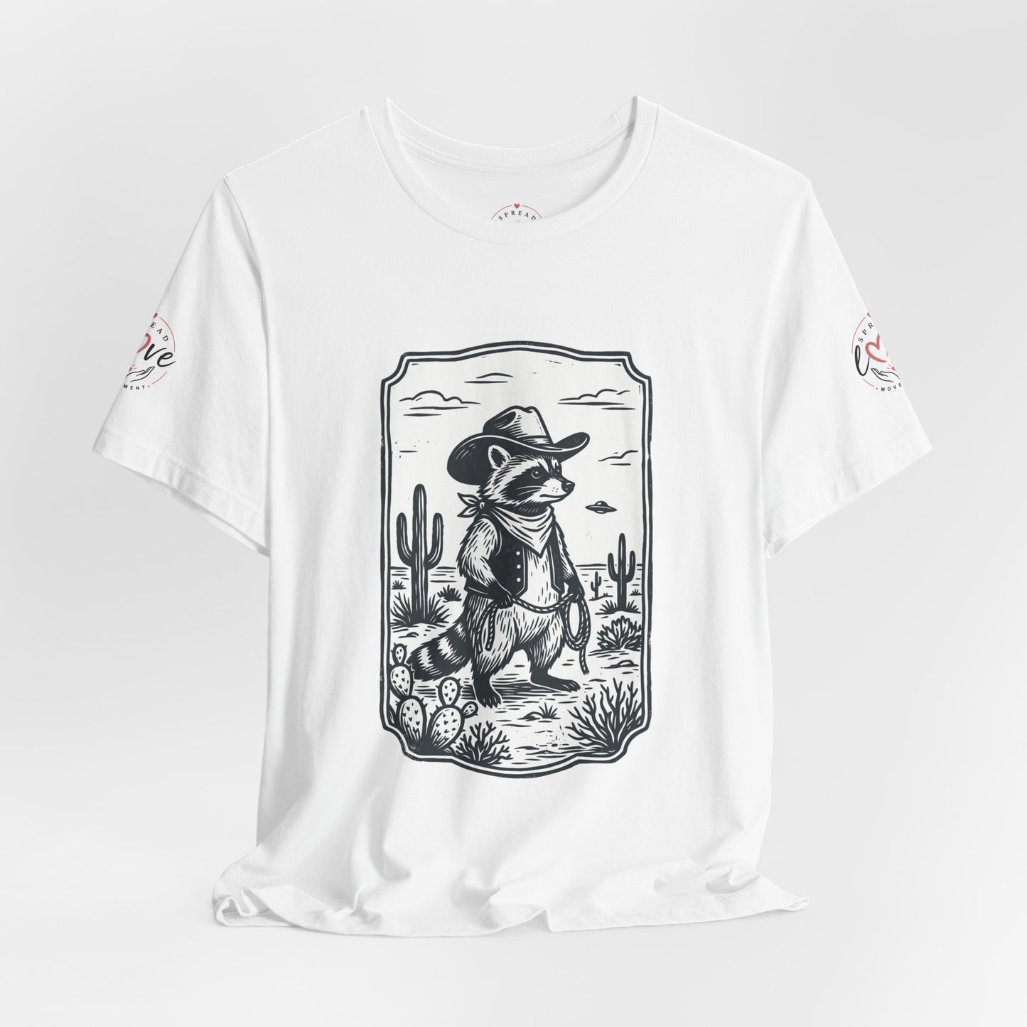 Cowboy Racoon Desert UFO Tee | Retro Southwestern UFO Graphics
