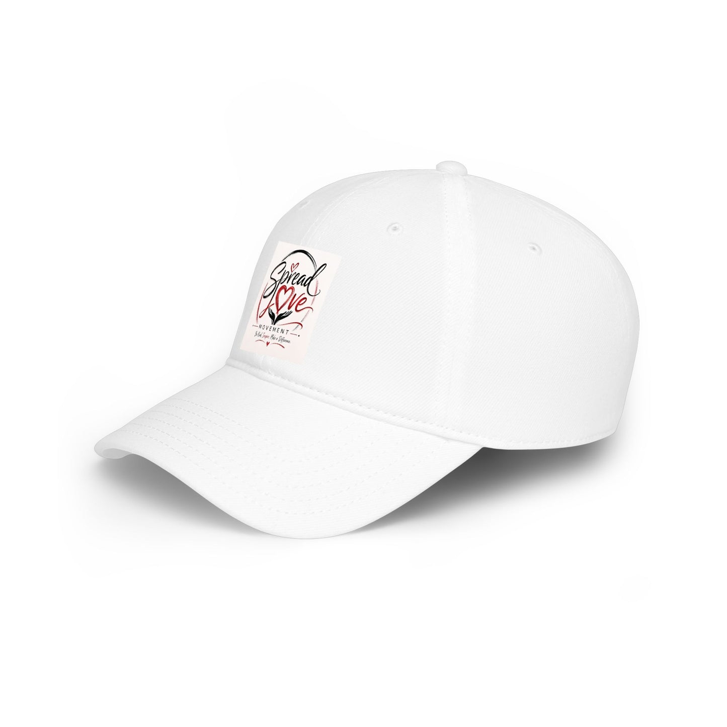 Spread Love Low Profile Baseball Cap — Pink Heart Inspirational Dad Hat