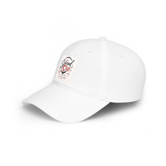 Spread Love Low Profile Baseball Cap — Pink Heart Inspirational Dad Hat