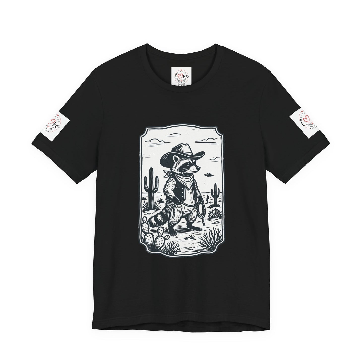 Cowboy Racoon Desert UFO Tee | Retro Southwestern UFO Graphics